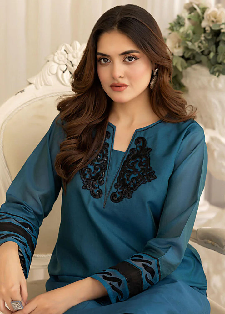 The Classic Fit by Cyanic Pret Embroidered Sheesha Silk 2 Piece Suit Saphoria