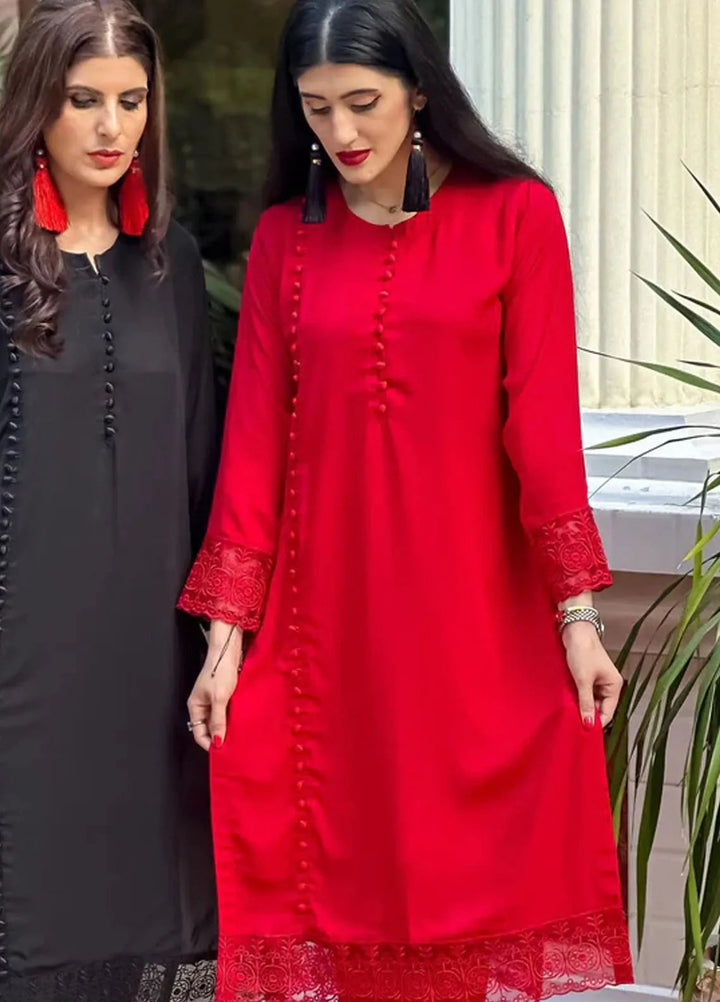 The Girl Store Pret Casual Georgette  2 Piece Suit Deep Red