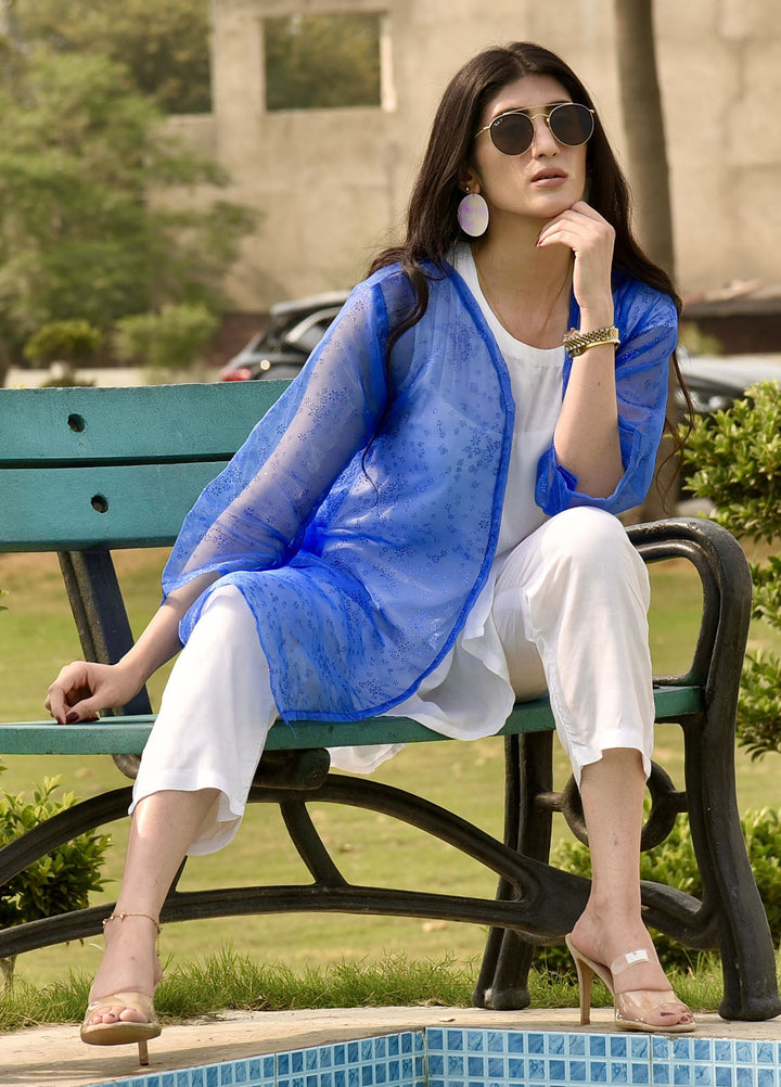 The Girl Store Pret Embroidered Summer Linen and Organza 3 Piece Frozen Co-ord Set