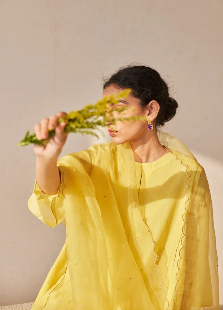 The Girl Store Pret Casual Khaddar 3 Piece Suit Corn