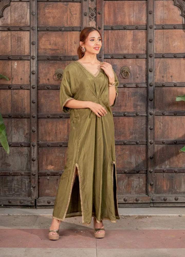 The Girls Store Pret Solid Raw Silk Kurti Sylvie