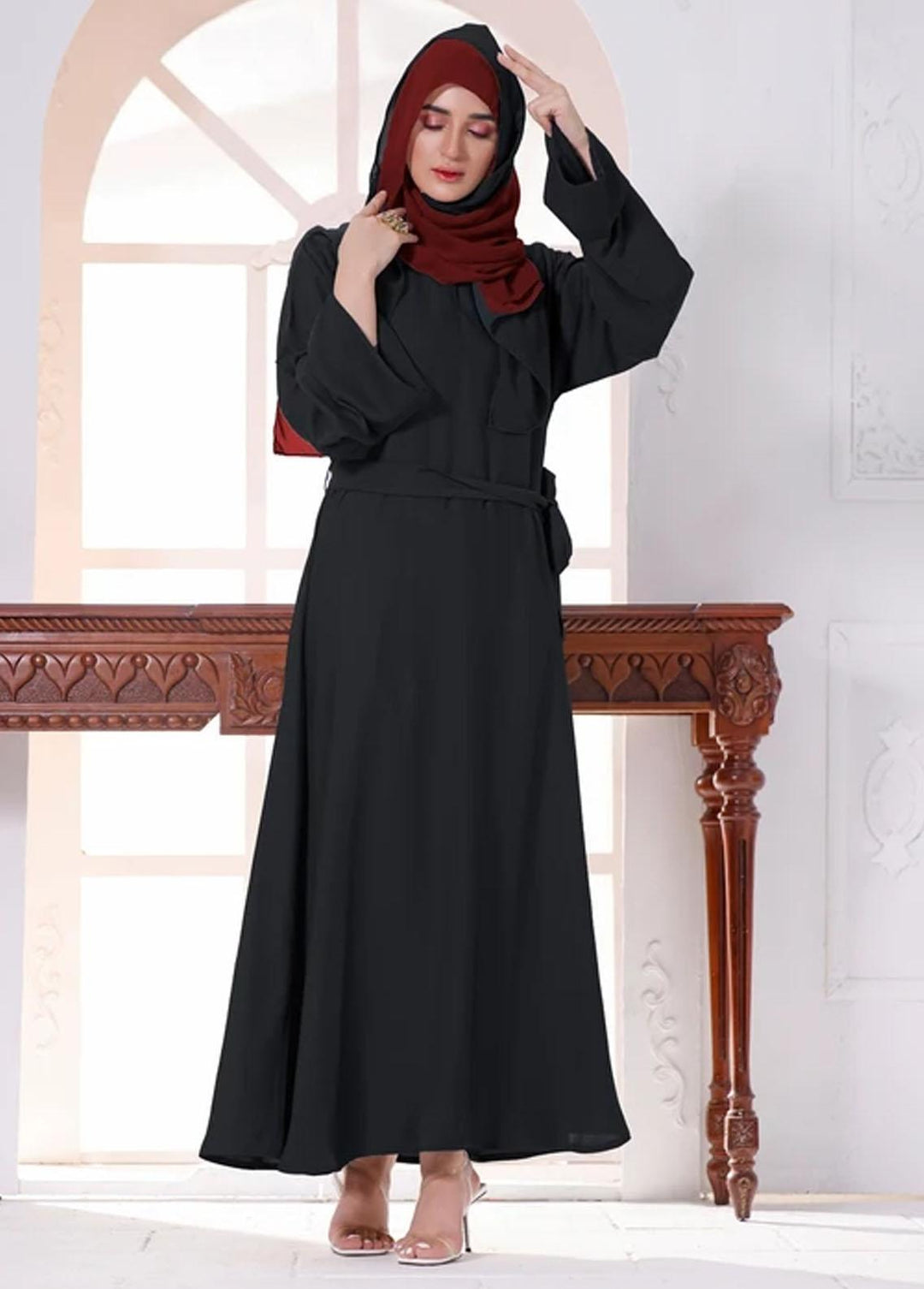 The Great Master (TGM) Formal Nida Stitched Abaya TGM21A Black Shadow
