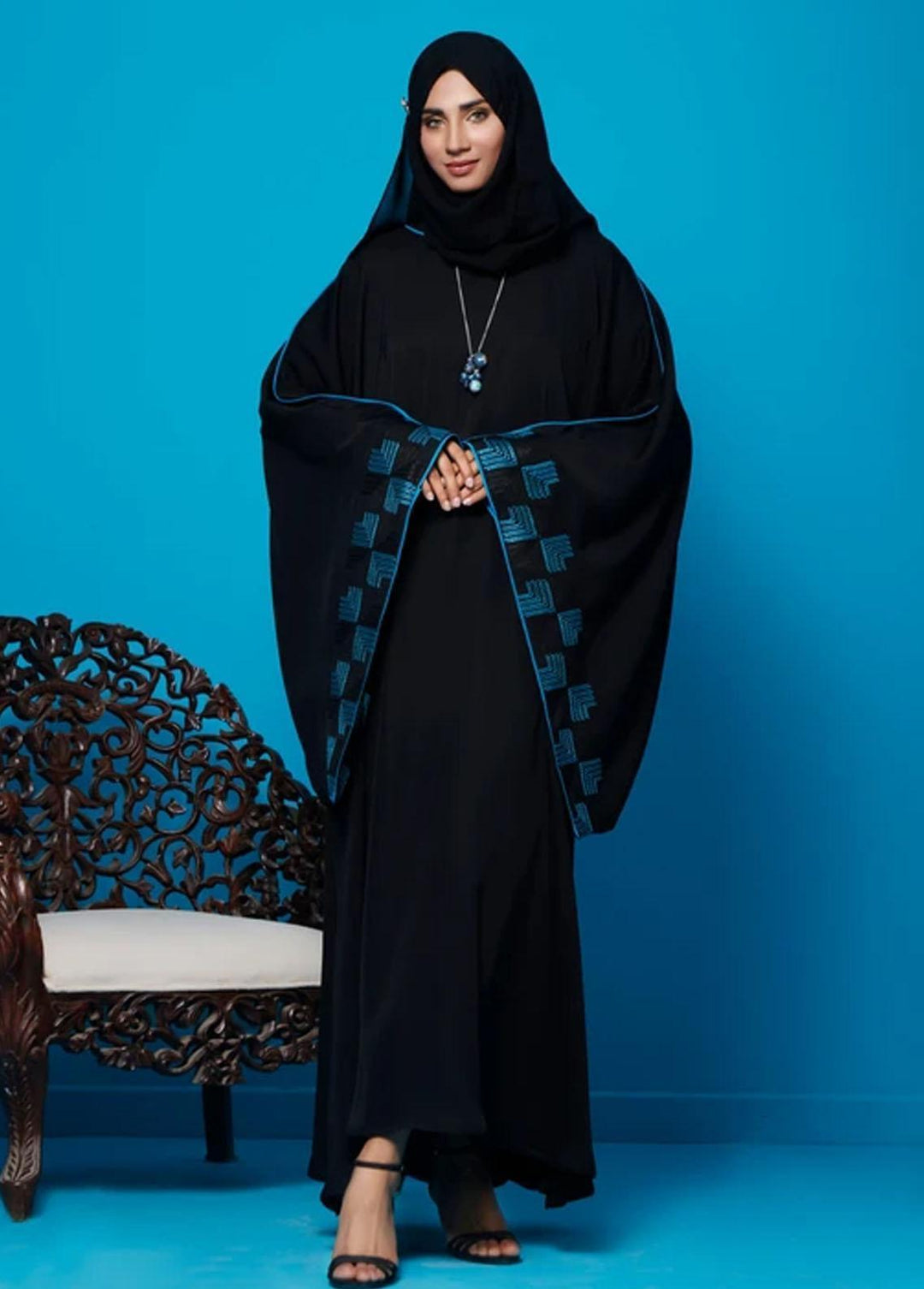The Great Master (TGM) Formal Nida Stitched Abaya TGM21A Majestic Moon