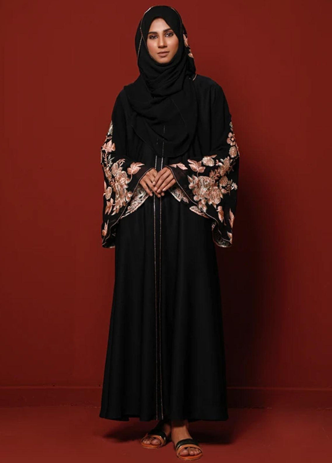 The Great Master (TGM) Formal Nida Stitched Abaya TGM21A Pink Mahala
