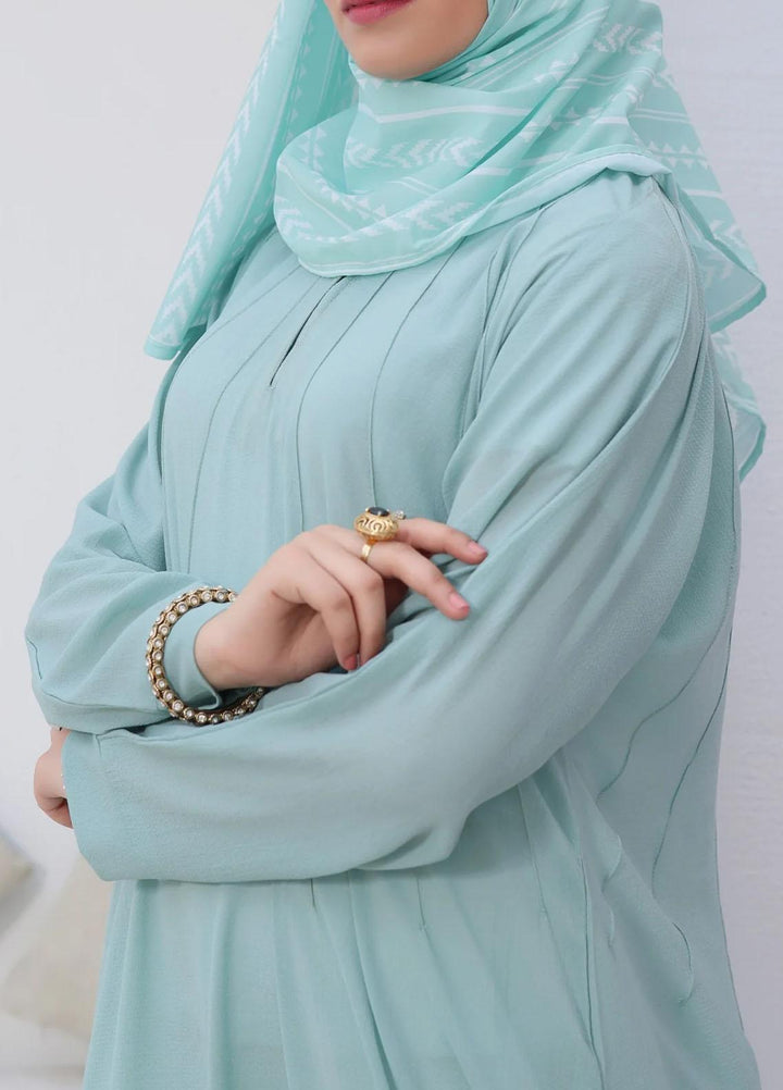 The Great Master (TGM)  Nida Front Closed Style Abaya Minty Breeze