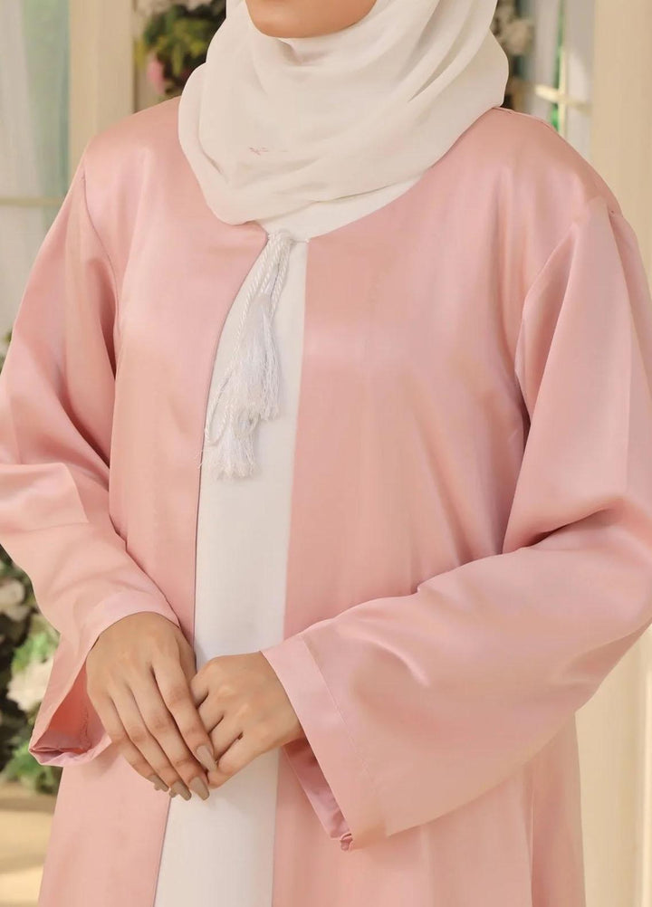 The Great Master (TGM)  Nida Front Open Style Abaya Pink Wonder