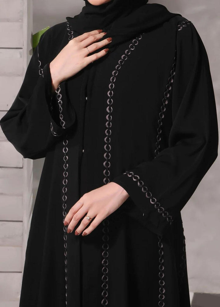 The Great Master (TGM)   Front Open Style Abaya Queen Black