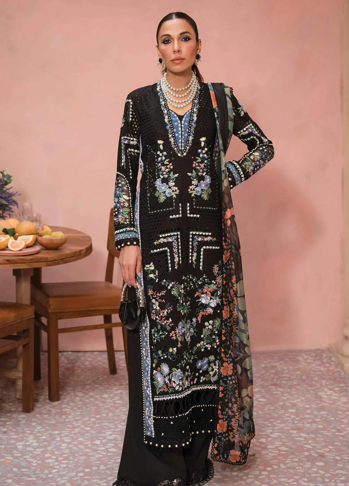The Painted Garden by Afrozeh Embroidered Lawn Suit Unstitched 3 Piece AF24PG D-03 Midnight Muse - Summer Collection