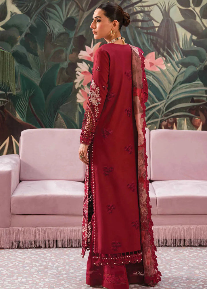 The Painted Garden by Afrozeh Embroidered Lawn Suit Unstitched 3 Piece AF24PG D-06 Dahlia Dusk - Summer Collection