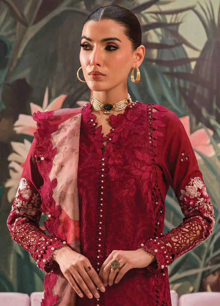 The Painted Garden by Afrozeh Embroidered Lawn Suit Unstitched 3 Piece AF24PG D-06 Dahlia Dusk - Summer Collection