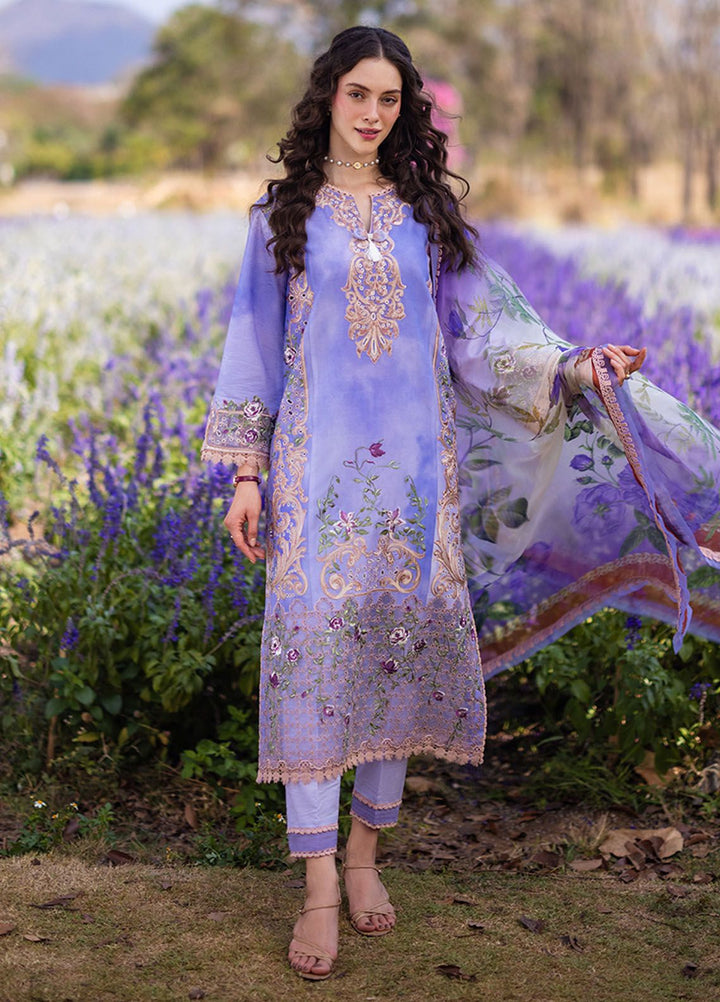 The Secret Garden by Mushq Embroidered Lawn Suits Unstitched 3 Piece MQ24SG D-5A Purple Emperor - Summer Collection