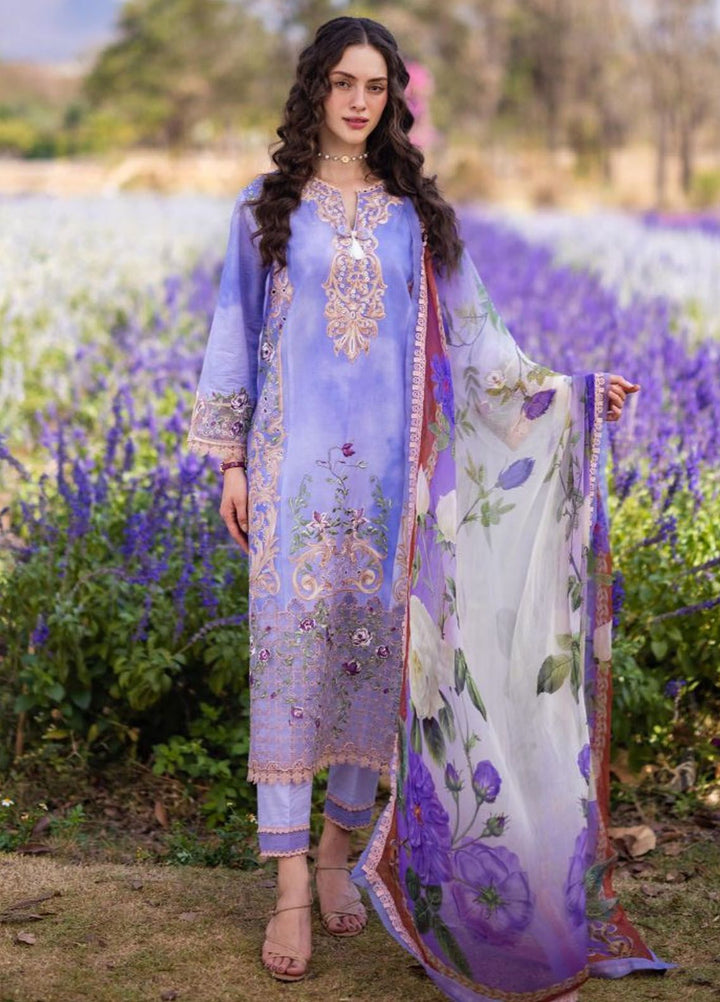 The Secret Garden by Mushq Embroidered Lawn Suits Unstitched 3 Piece MQ24SG D-5A Purple Emperor - Summer Collection