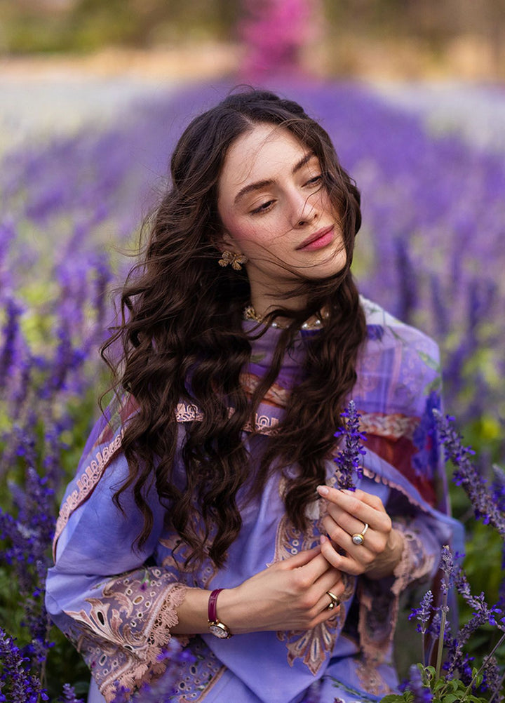 The Secret Garden by Mushq Embroidered Lawn Suits Unstitched 3 Piece MQ24SG D-5A Purple Emperor - Summer Collection