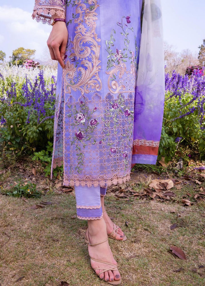 The Secret Garden by Mushq Embroidered Lawn Suits Unstitched 3 Piece MQ24SG D-5A Purple Emperor - Summer Collection