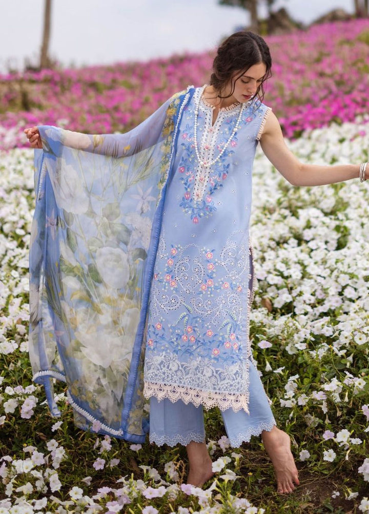 The Secret Garden by Mushq Embroidered Lawn Suits Unstitched 3 Piece MQ24SG D-8A Myosotis - Summer Collection