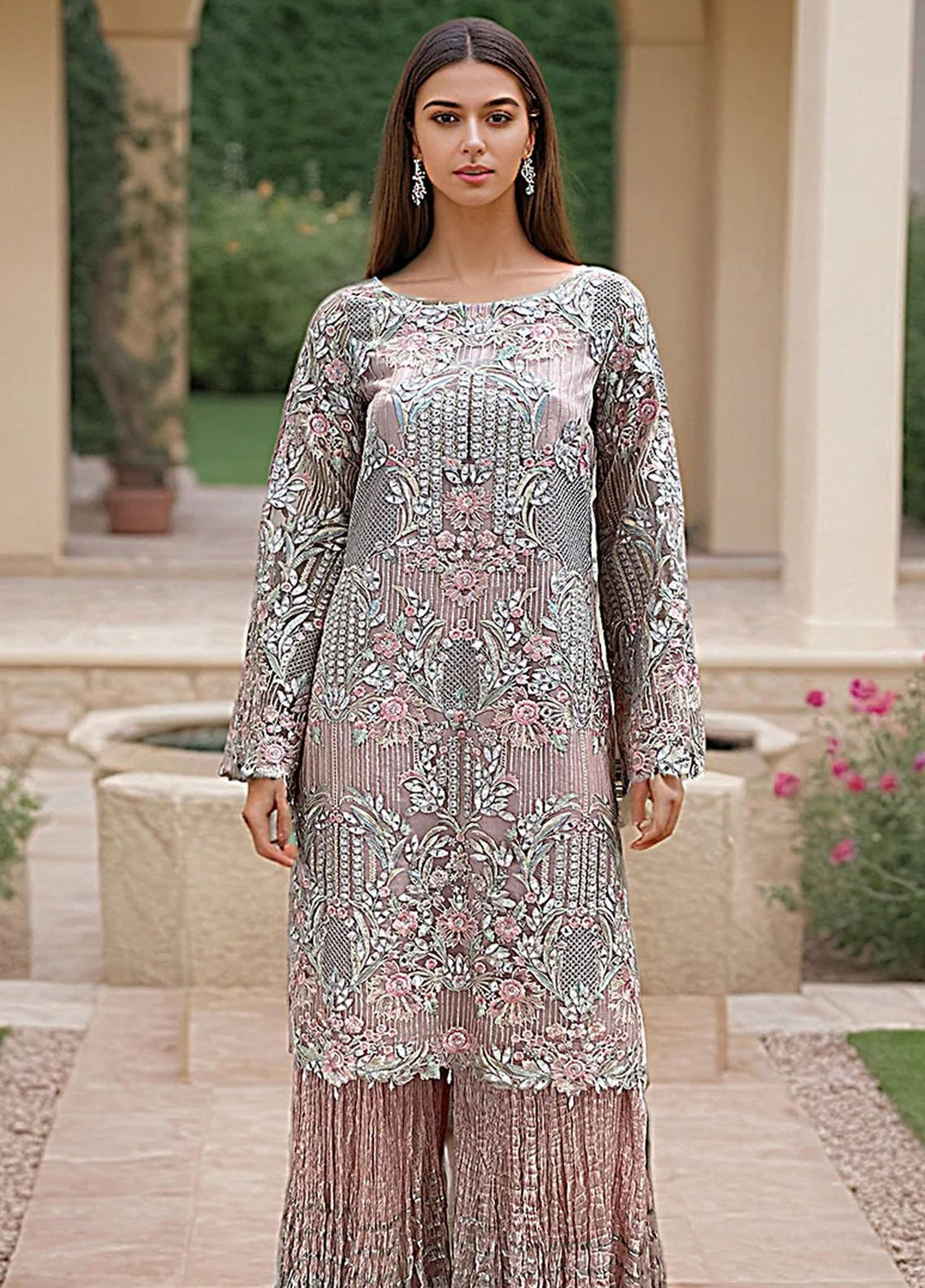 Thread and Motifs Pret Embroidered Jamawar 3 Piece 9124