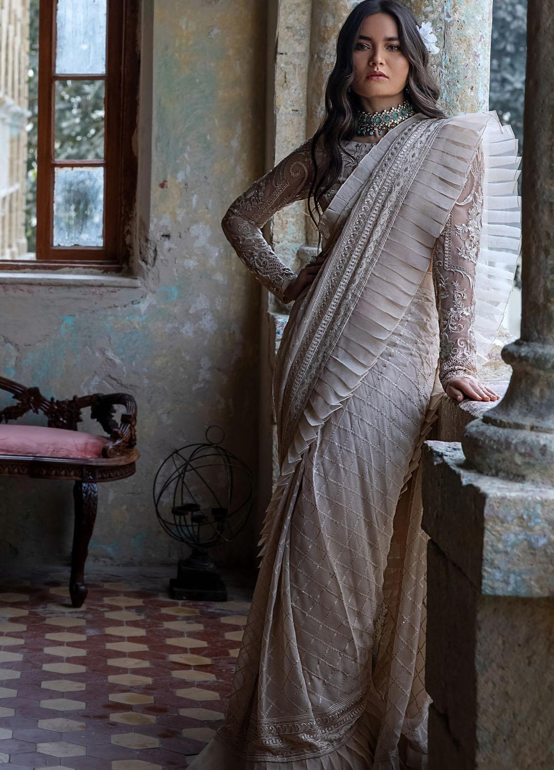 Threads & Motifs Pret  Chiffon Saree THM21F 7626