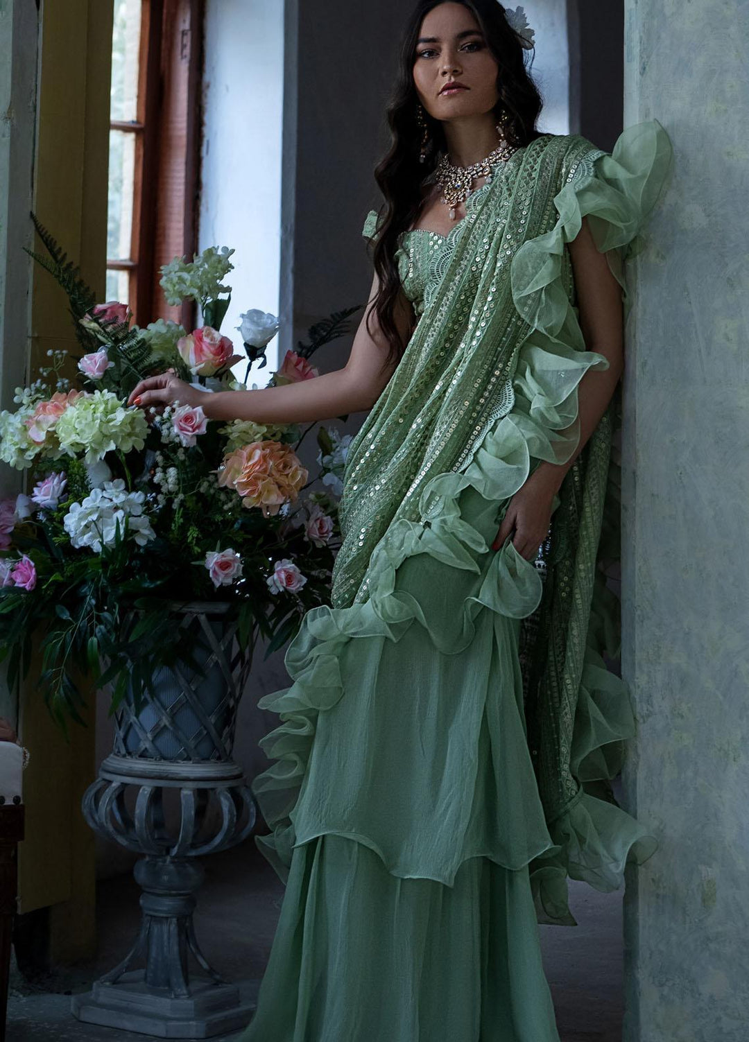 Threads & Motifs Pret  Chiffon Saree THM21F 7638