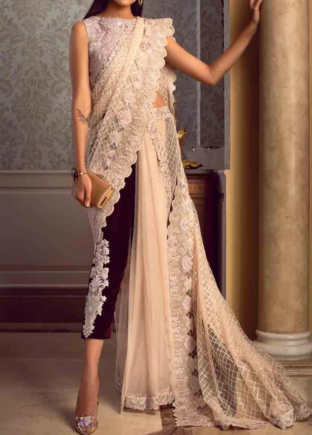 Threads & Motifs Pret Formal Net Saree THM21F 6688