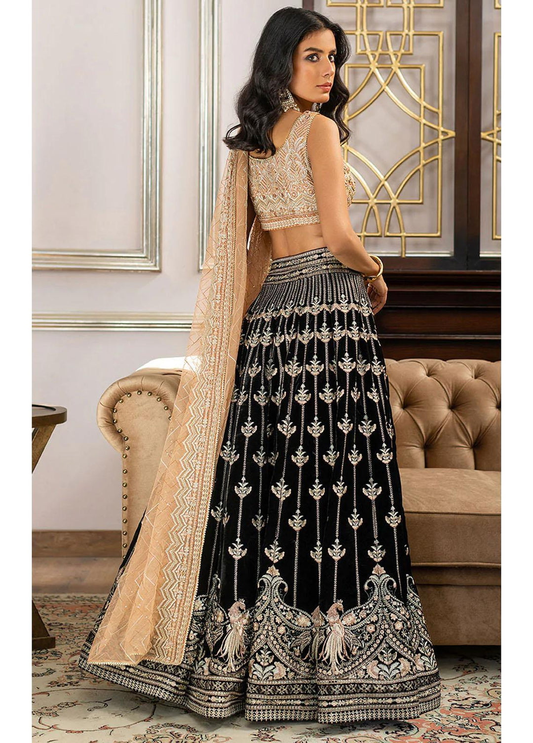 Threads & Motifs Luxury Pret  Net Lehenga and Blouse 8075