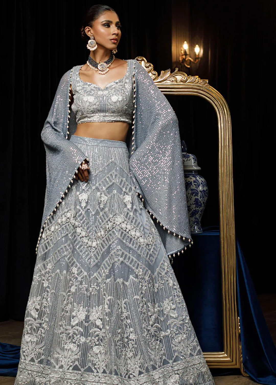 Threads & Motifs Pret Formal Net Lehenga and Blouse 6703.3