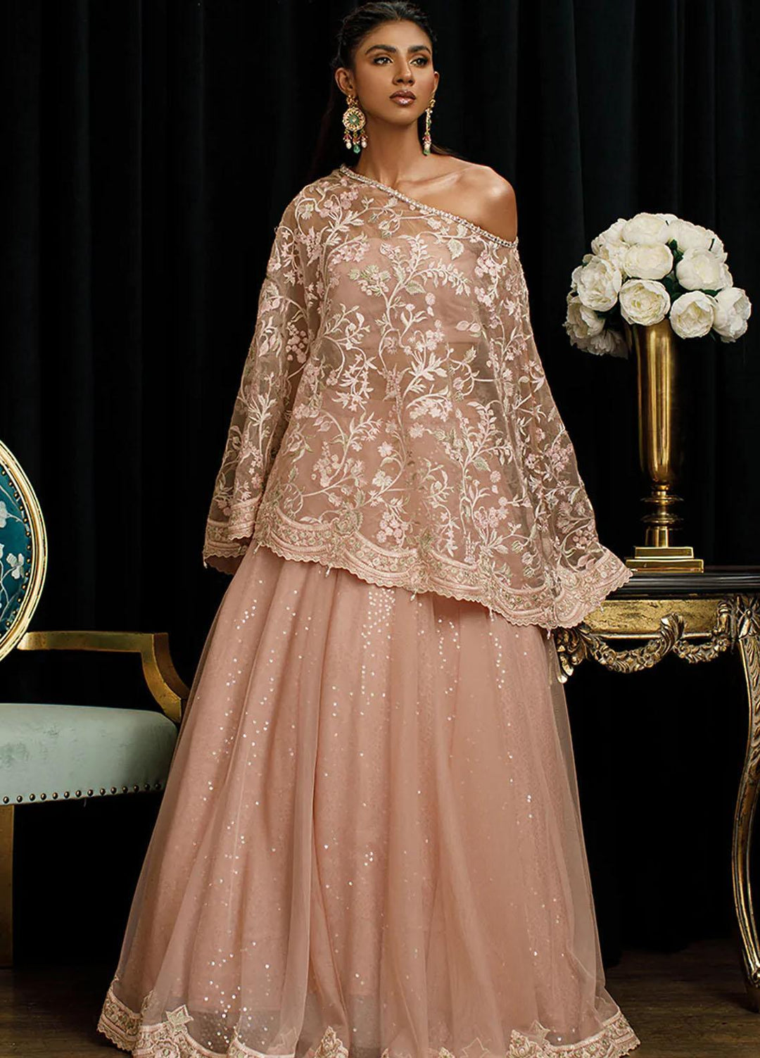 Threads & Motifs Pret Formal Organza Lehenga and Blouse 7217