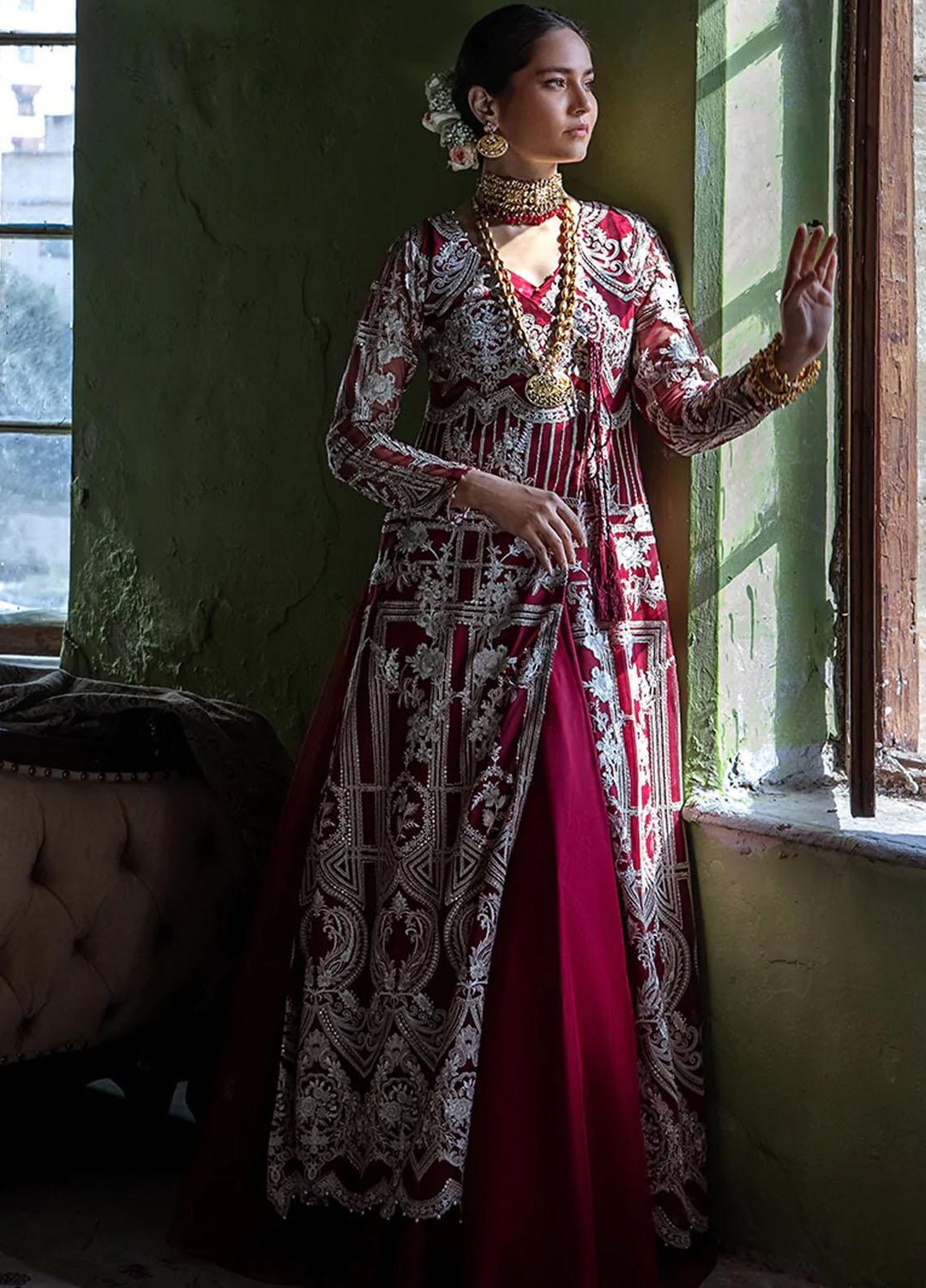 Threads & Motifs Pret Formal Net Lehenga and Blouse 7386