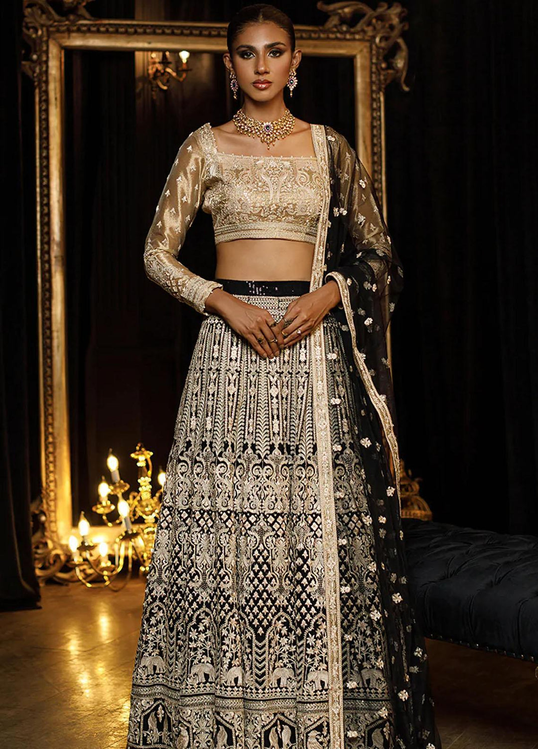 Threads & Motifs Pret Formal Tissue Lehenga and Blouse 8064