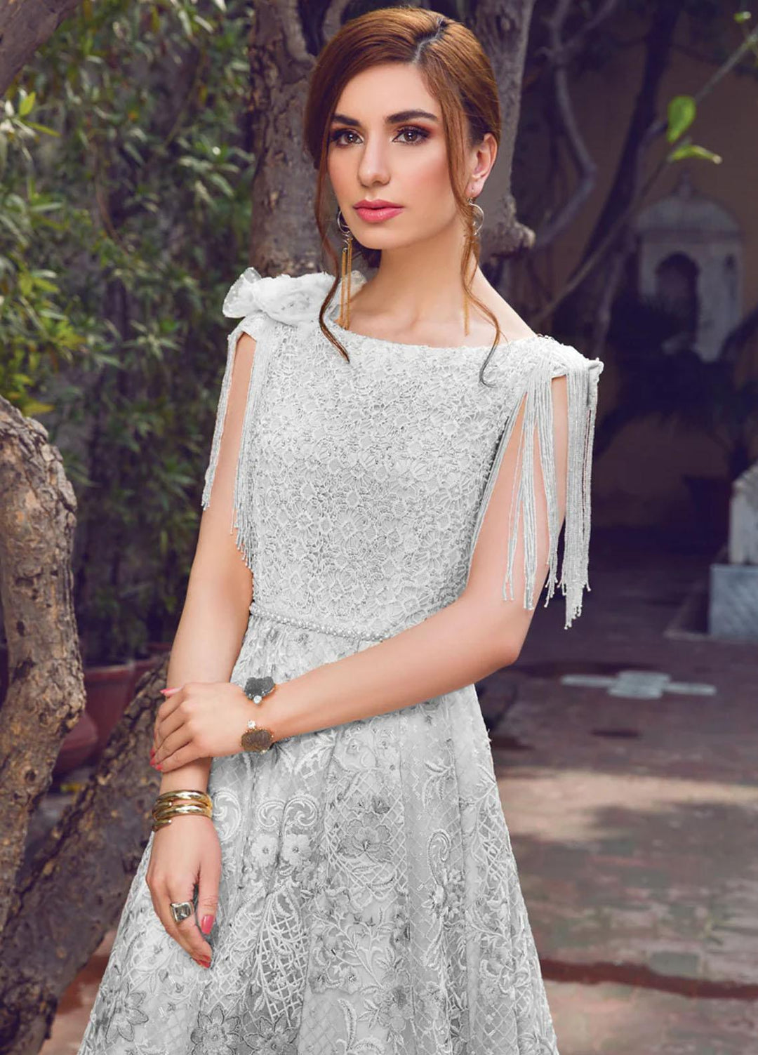 Threads & Motifs Pret Formal Wear Organza Dress 5532 Grey