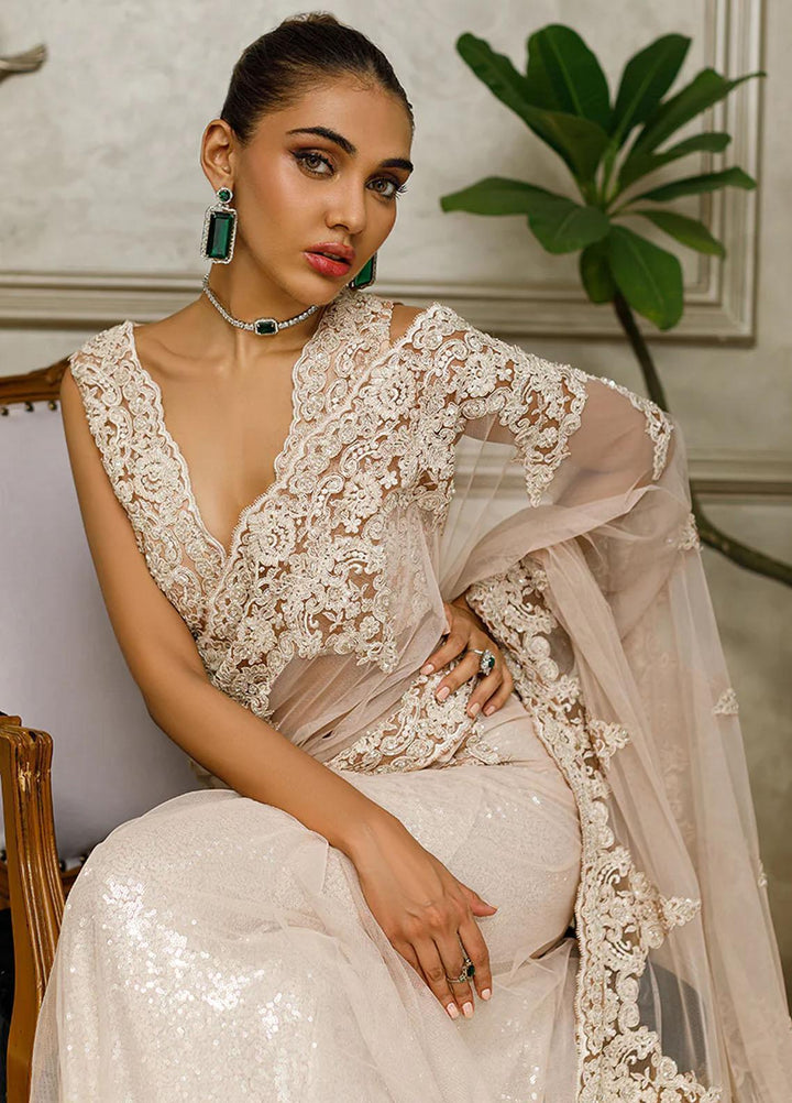 Threads & Motifs Pret Formal Wear Net Saree 8658