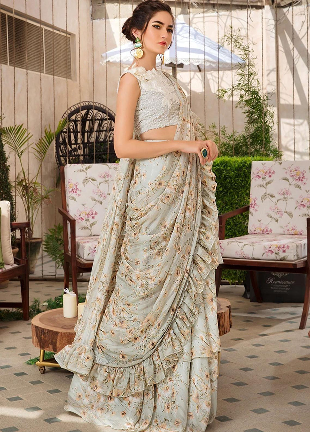 Threads & Motifs Pret Semi Formal Chiffon Saree THM21SF 6060