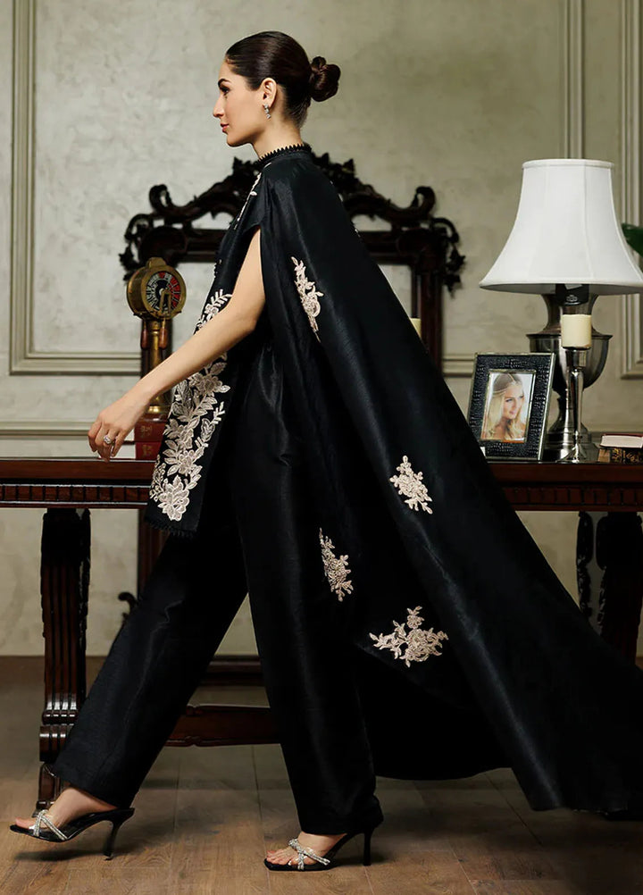 Threads And Motifz Pret Embroidered Raw Silk 2 Piece Suit 8725 Black