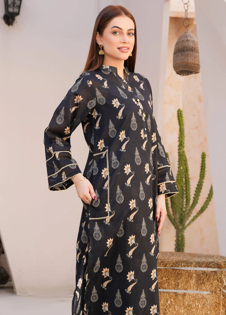 Threads And Weaves Pret Printed Lawn 2 Piece Suit Elegant Black