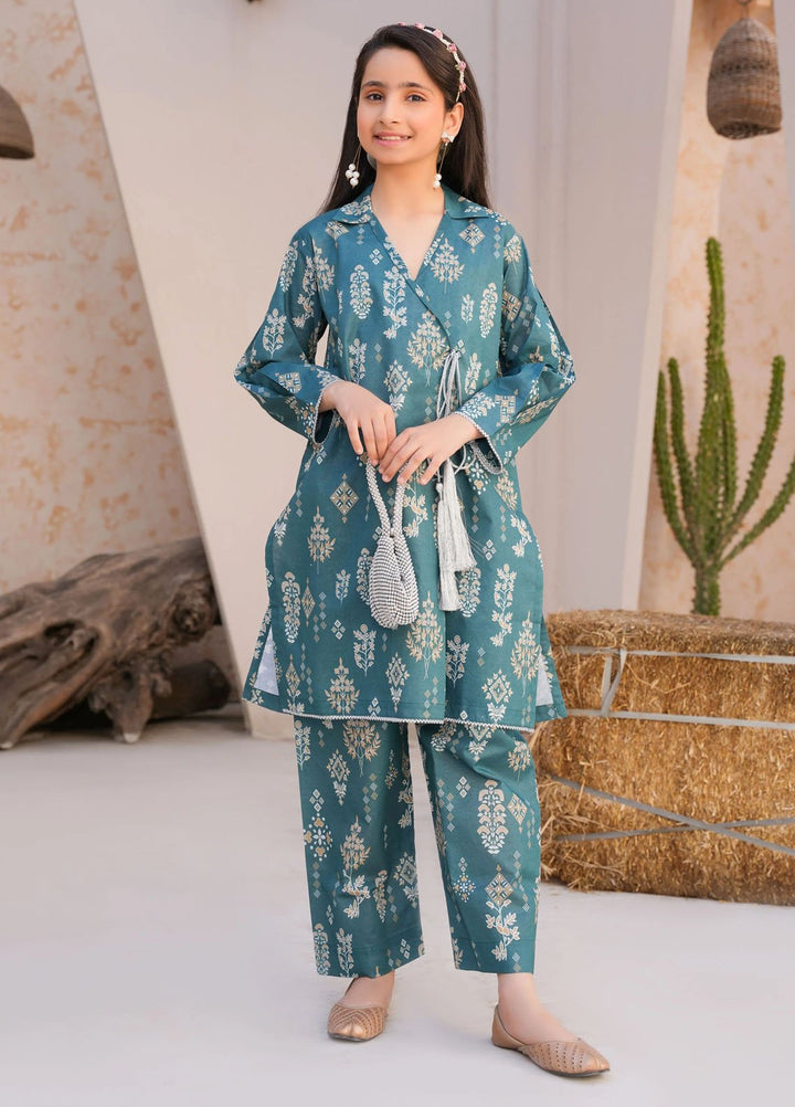 Threads And Weaves Pret Printed Lawn 2 Piece Suit Teal Elegance