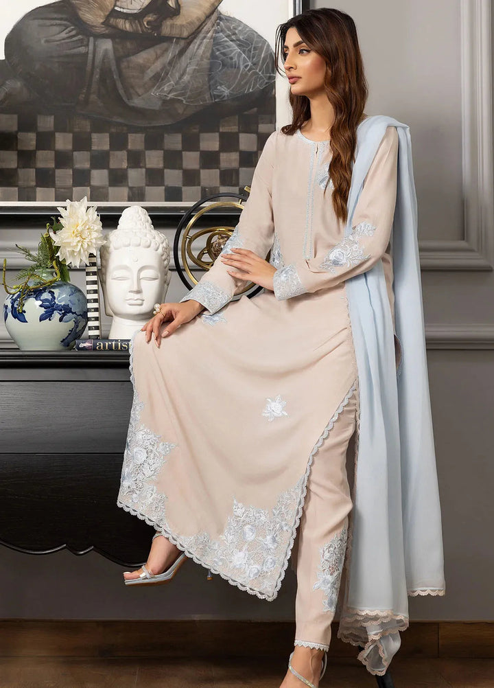 Threads & Motifs Pret Embroidered Viscose Silk 3 PIece Suit 8711