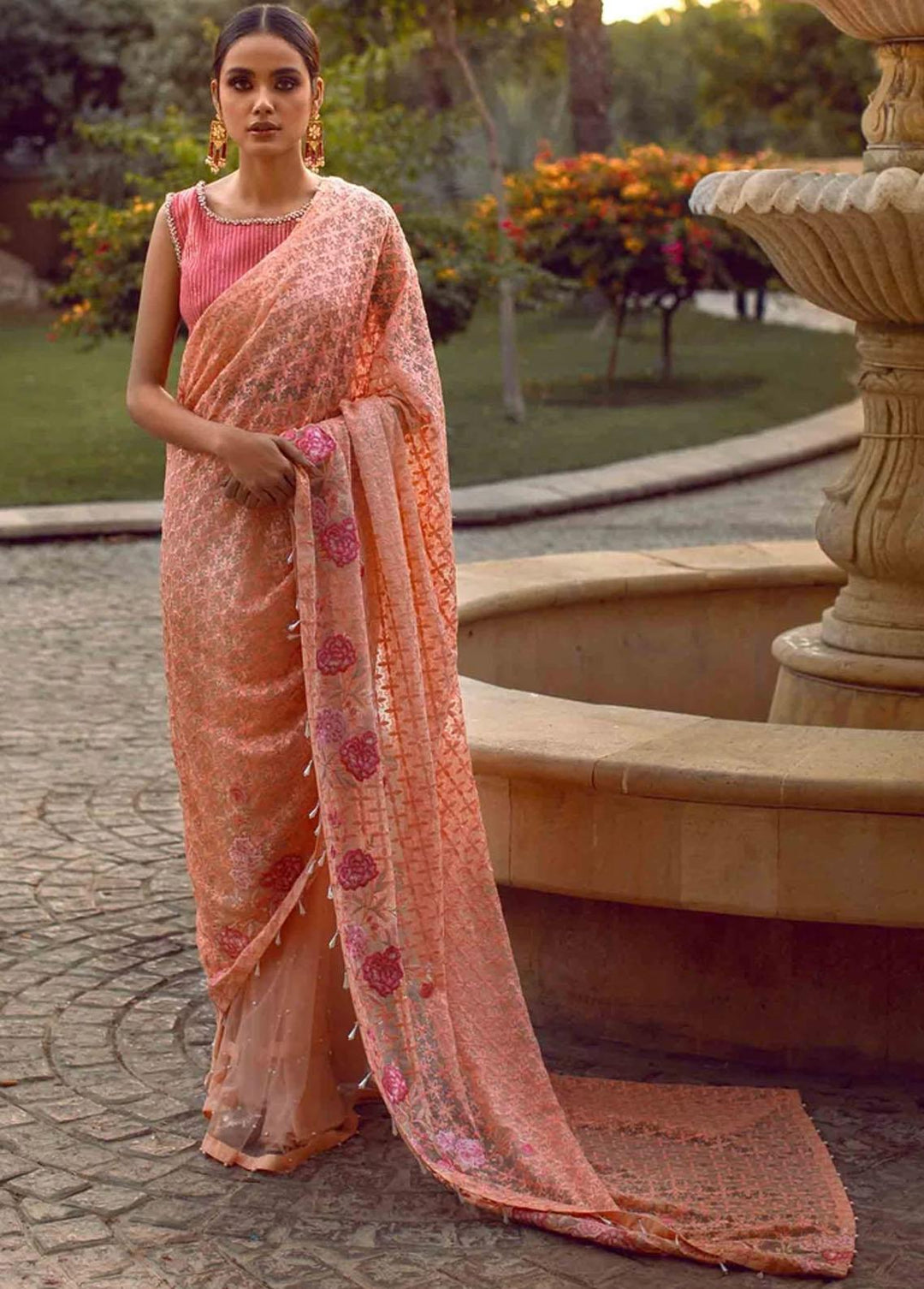 Threads & Motifs Pret Formal Net Saree THM21F 6986