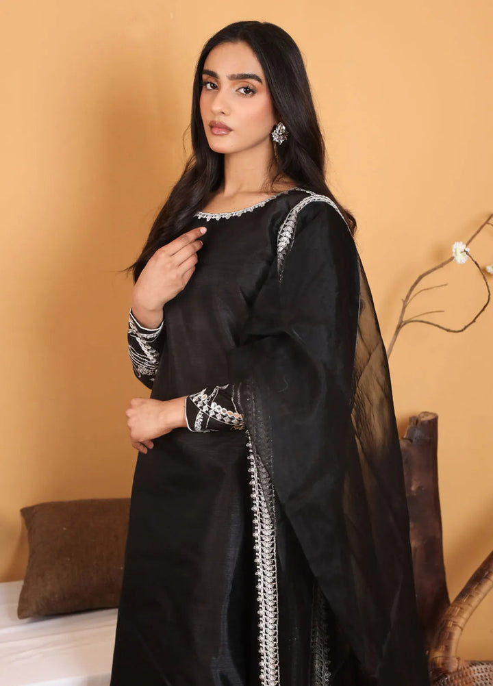 Topnotch Pret Embroidered Raw Silk 3 Piece Suit Moonstone