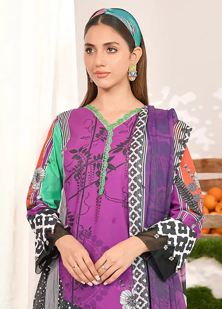 Tropicana By Fiona Printed Lawn Suit Unstitched 2 Piece FO24T Terracotta - Summer Collection