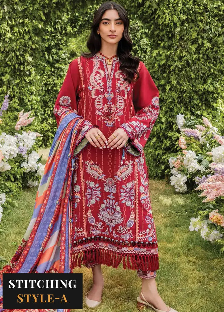Siraa by Sadaf Fawad Khan Embroidered Lawn Suit Unstitched 3 Piece SDF24SL Suzani B - Summer Collection
