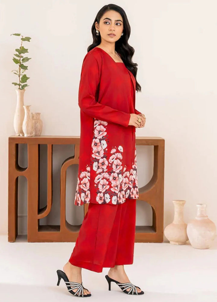 Velora by Stitch Vibes Pret Printed Crepe 3 Piece Suit Rosette Bloom Shrug