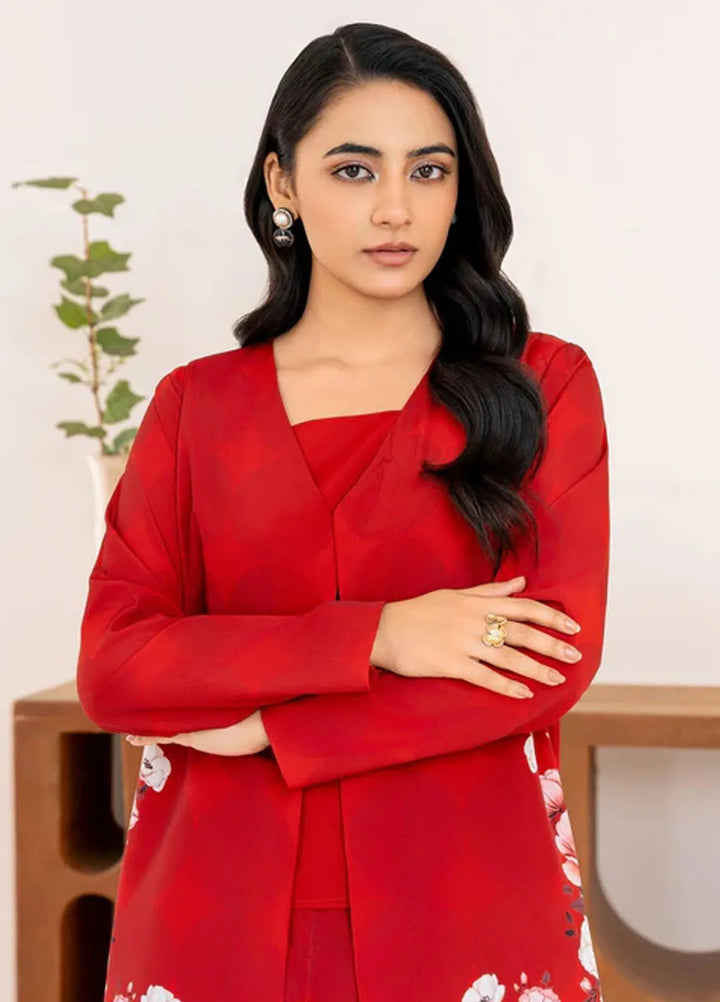 Velora by Stitch Vibes Pret Printed Crepe 3 Piece Suit Rosette Bloom Shrug