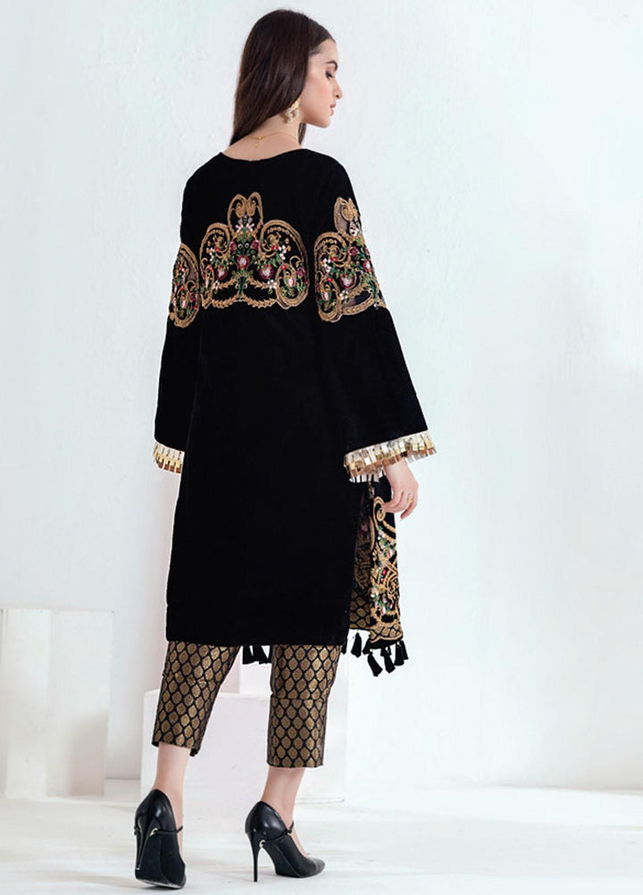 Velveto by Al Zohaib Embroidered Velvet  Unstitched Shirt AZ21V D-01 - Winter Collection
