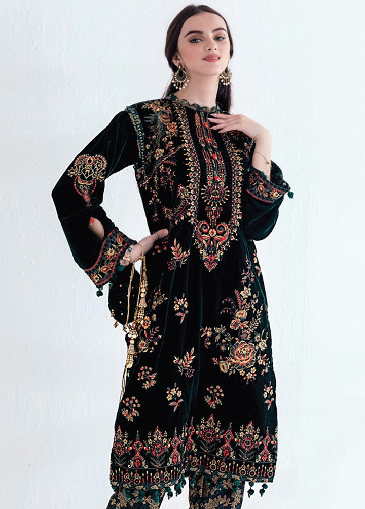 Velveto by Al Zohaib Embroidered Velvet  Unstitched Shirt AZ21V D-02 - Winter Collection