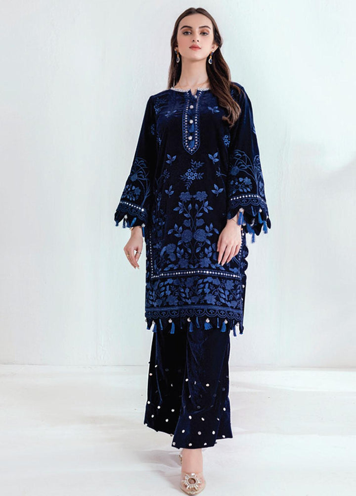 Velveto by Al Zohaib Embroidered Velvet  Unstitched Shirt AZ21V D-03 - Winter Collection