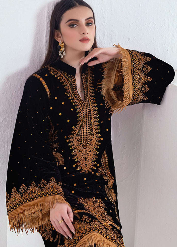Velveto by Al Zohaib Embroidered Velvet  Unstitched Shirt AZ21V D-05A - Winter Collection
