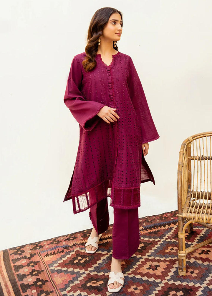 Vitalia Pret  Khaddar 2 Piece Suit VT23PRT Burgundy