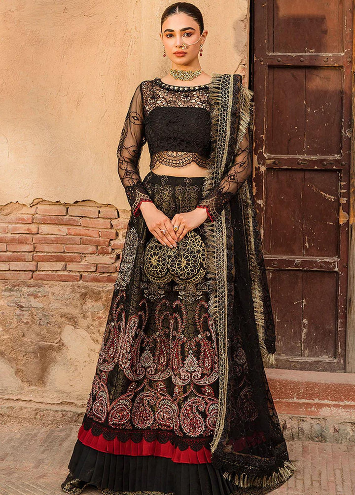 Trousseau By Vitalia Embroidered Organza Suits Unstitched 4 Piece VT22T Nightingale - Wedding Collection