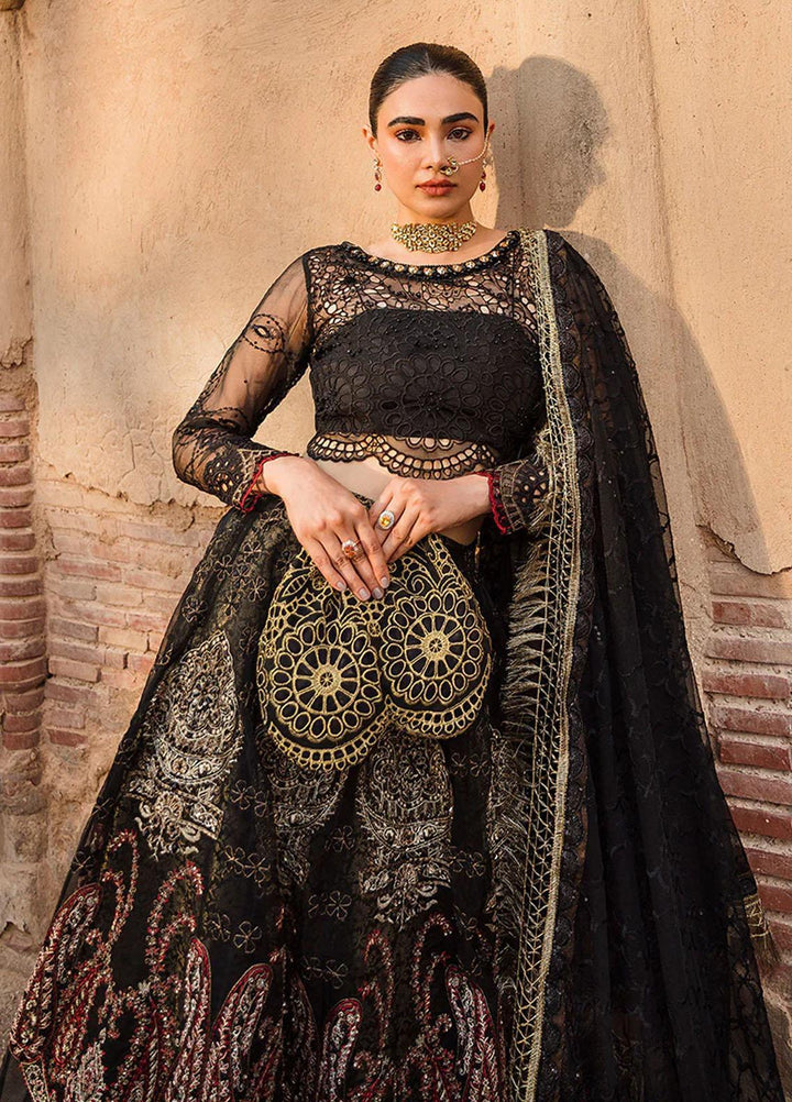 Trousseau By Vitalia Embroidered Organza Suits Unstitched 4 Piece VT22T Nightingale - Wedding Collection