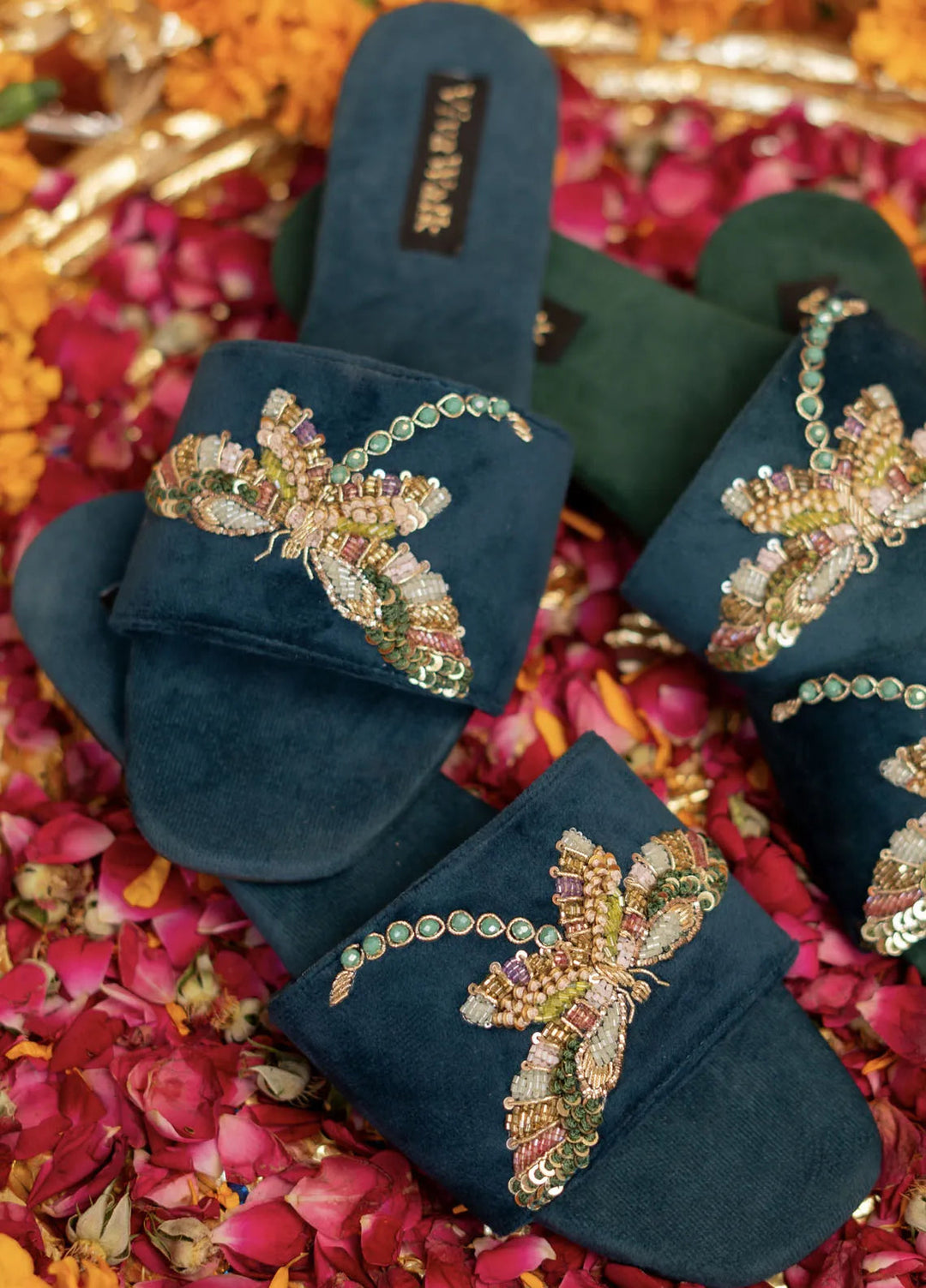 VivaWalk Festive Style Flats Rangreza - Vibrant Blue