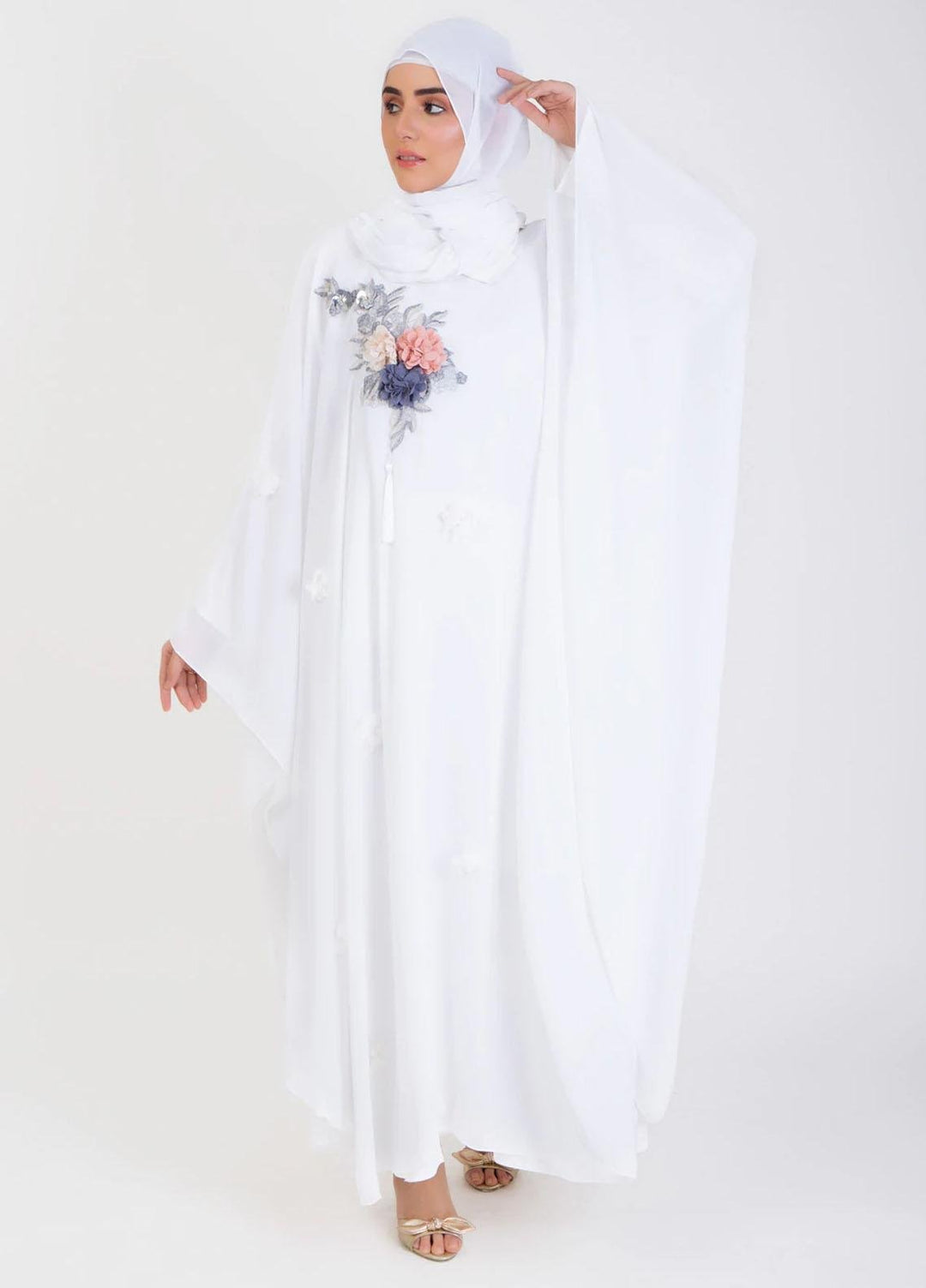 Abaya pk Nida Pret Abaya ABA22VG ALMAS WHITE